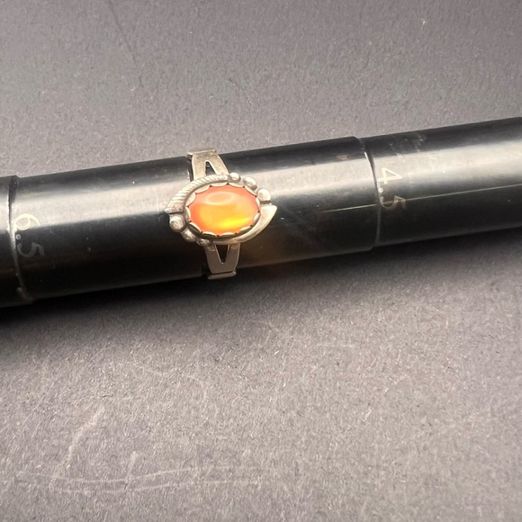 Jewelry - Elegant Silver and Orange Gemstone Ring